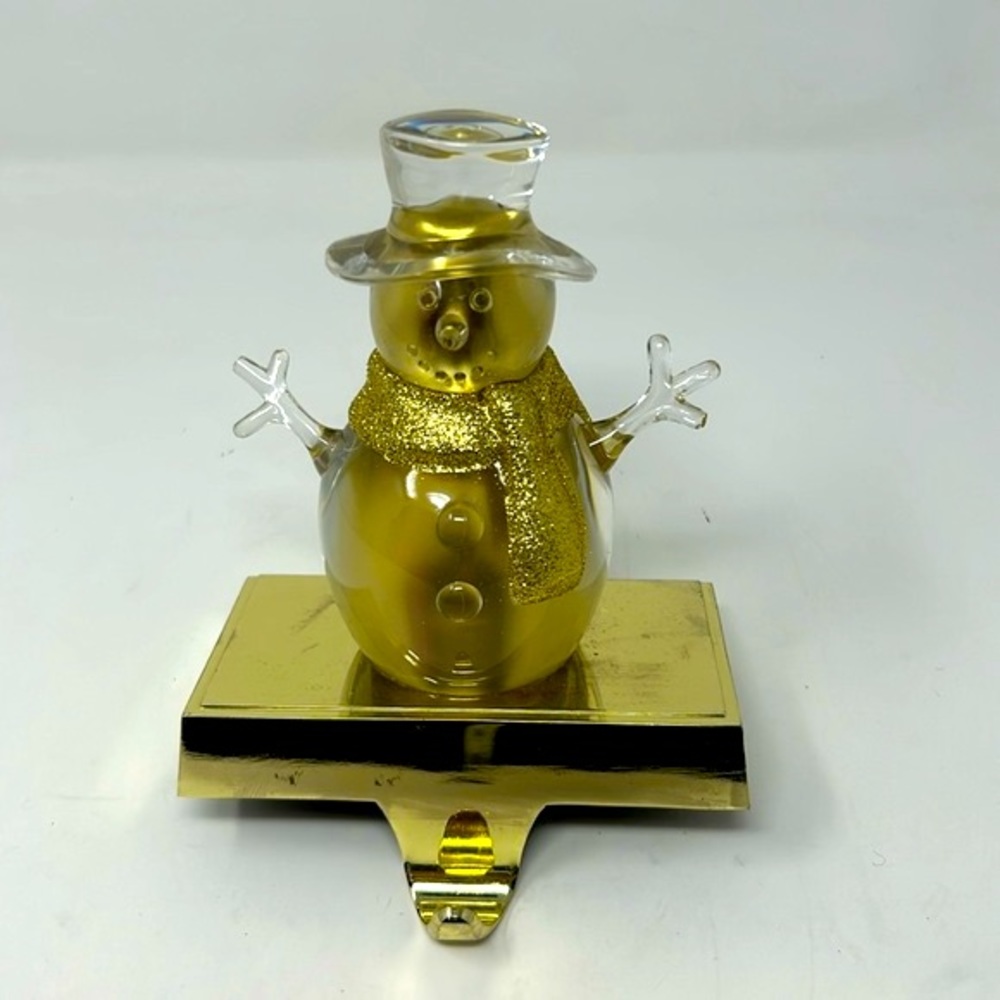 Christmas Stocking Holder Light Up Acrylic Gold Snowman‎ Stocking Holder Hook